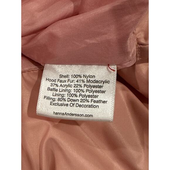 Hanna Andersson Down Girls City Puffer Coat Pink Size 10 140 - Picture 9 of 10